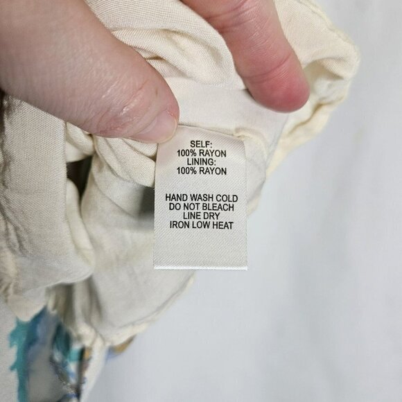 Lulus Bay Side Babe Cream and Blue Tie-Dye Maxi Dress Sleeveless Drapey Lined S - Picture 6 of 13